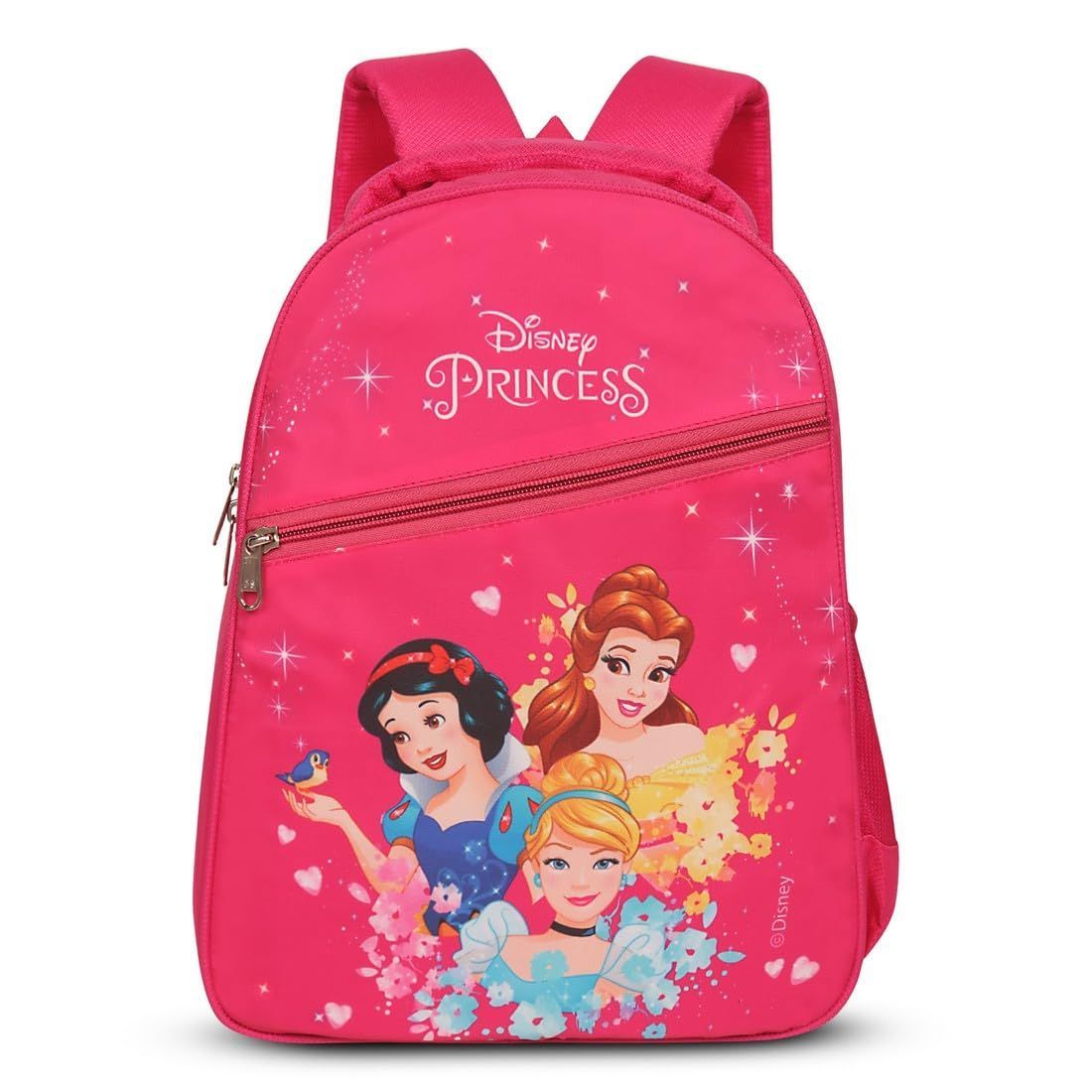 Priority Disney Princess Printed Polyester School Backpack For Kids | Specially School Bag For Girls | 4.5 to 7 Years (14 Inch | Small | Pink)