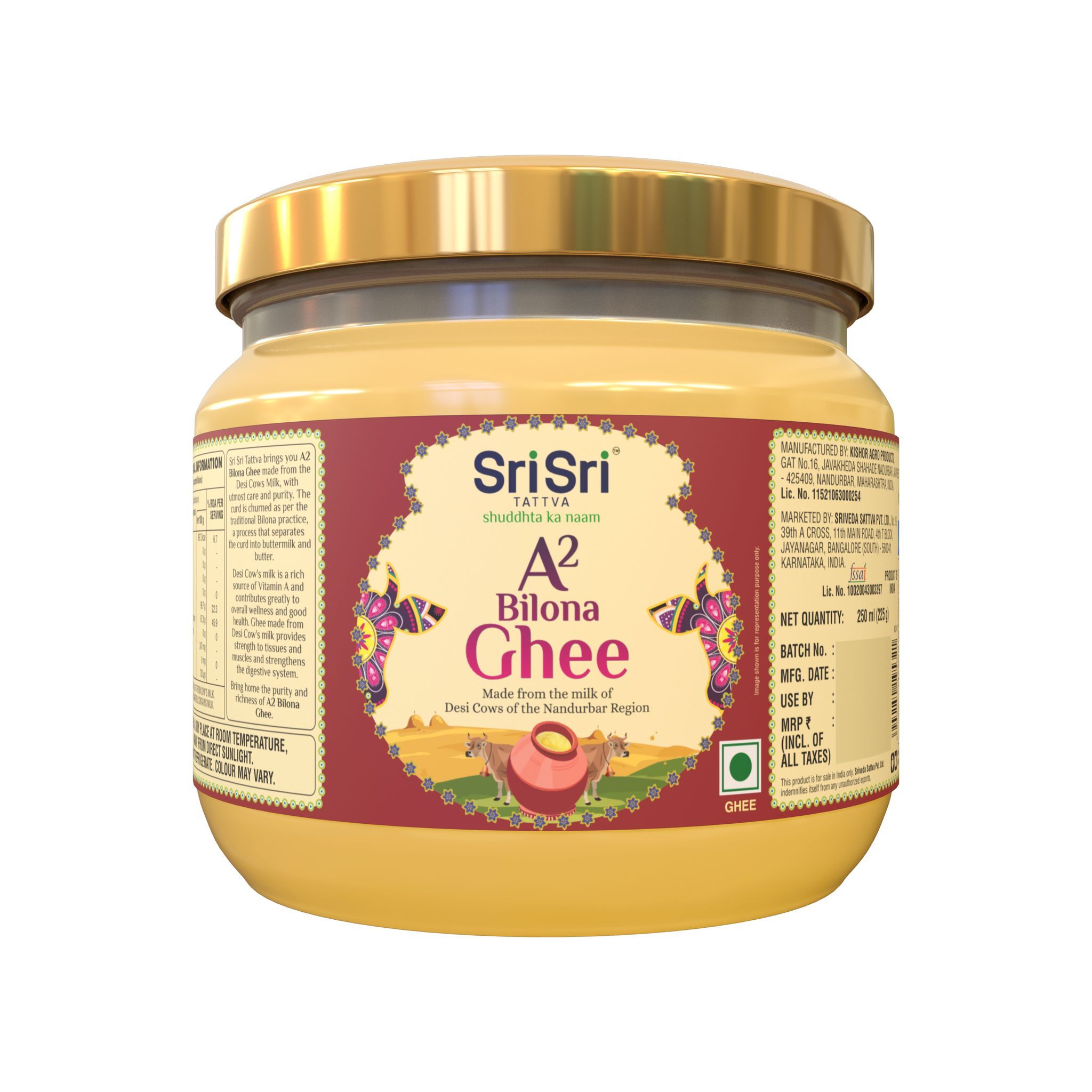 Sri Sri Tattva A2 Bilona Ghee 250ml