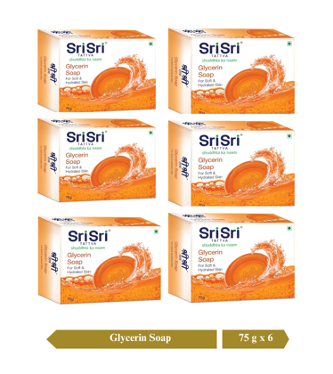 Glycerin Soap - For Soft & Hydrated Skin, Each 75g x Pack of 6