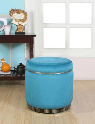 Shadowkart Pouffes Sitting Stool for Living Room, Make up Table Mudda Puffy Wooden Ottoman Stools, Pouffe Footstool, Poof for Room Decoration & Dressing Table, 16x18 Inch