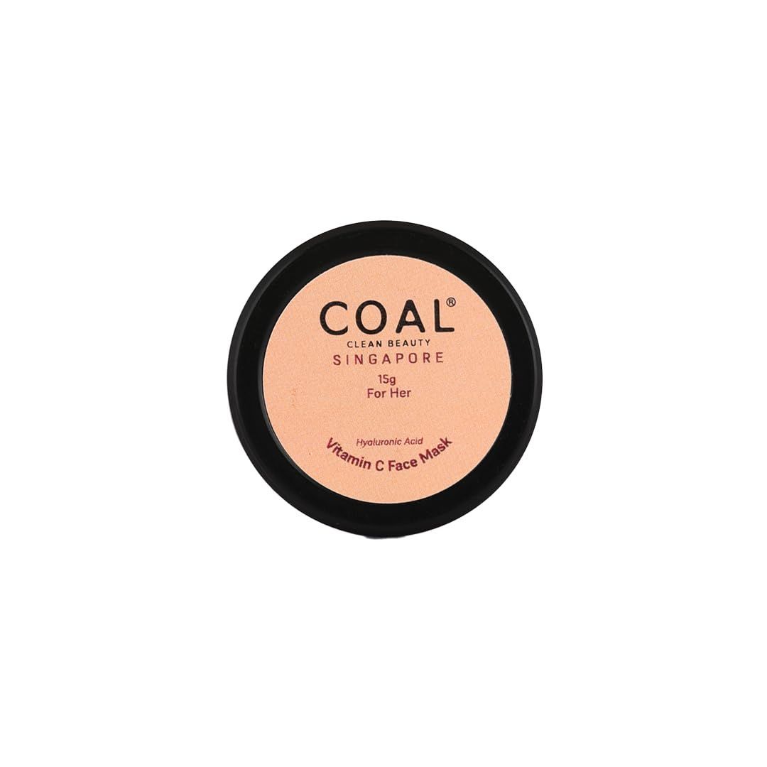 COAL Clean Beauty Vitamin C Face Mask - 15g | Hyaluronic Acid, Xanthan Gum & Vitamin C | Cleans Pores, Reduce Dark Spots and Prevents Damage, Natural Glowing & Brightening Skin for women only