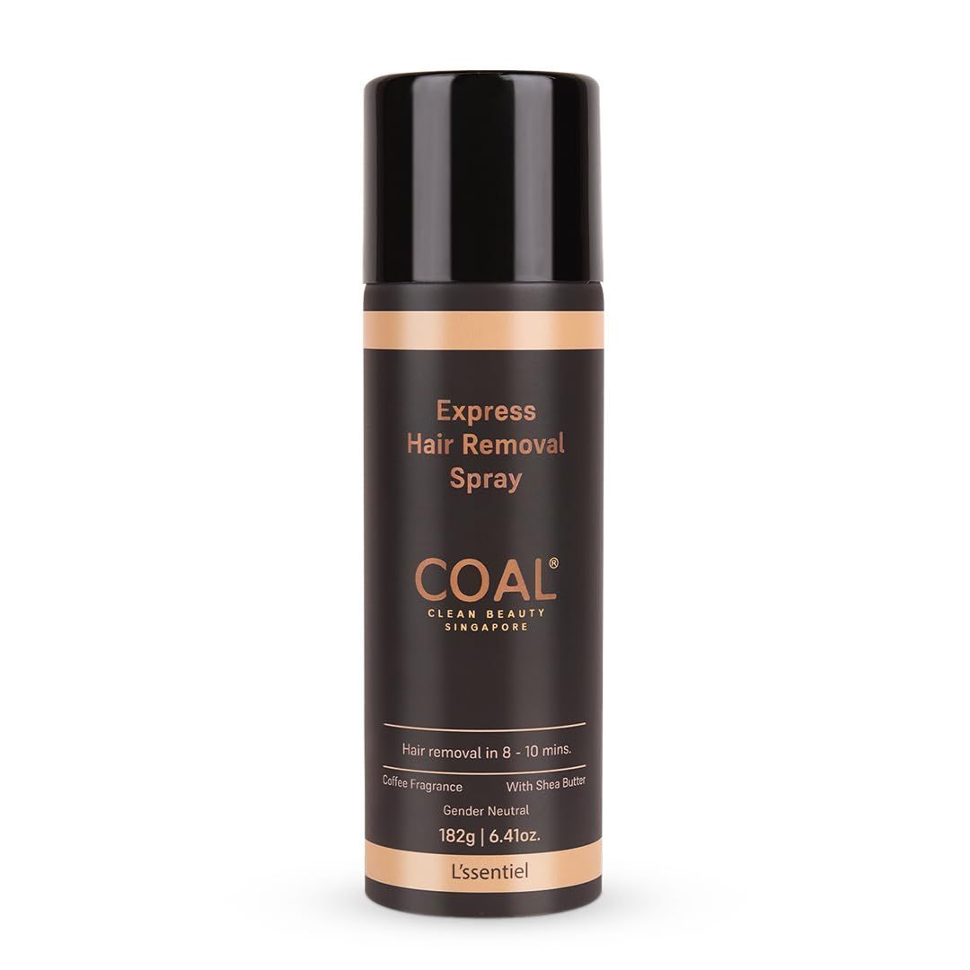 COAL Clean Beauty Express Hair Removal Spray with Coffee Fragrance | DIY Painless Solution To Unwanted Hair In 10 Minutes | Men & Women | All Hair Types | 182g