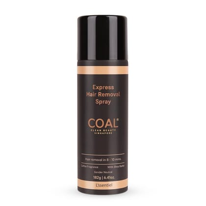 COAL Clean Beauty Hair Removal cream Spray | Painless Body Hair Removal spray For Chest, Back, Legs & Under Arms (182g (Pack of 1), Coffee)