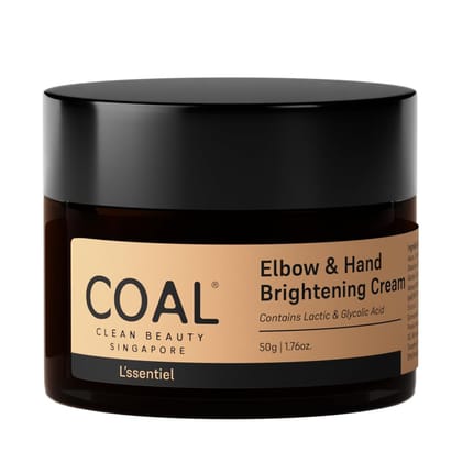 COAL Clean Beauty Elbow & Hand Brightening Cream with Lactic & Glycolic Acid | Hydrates & Nourishes Skin | Men & Women | All Skin Types | 50g