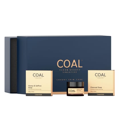 COAL Clean Beauty Cleansing Combo | Refreshing Face Cleanser 150ml, Coffee Soap 100g & Charcoal Soap 100g | Deeply Cleanses & Exfoliates | Men | All Skin Types | Pack of 3