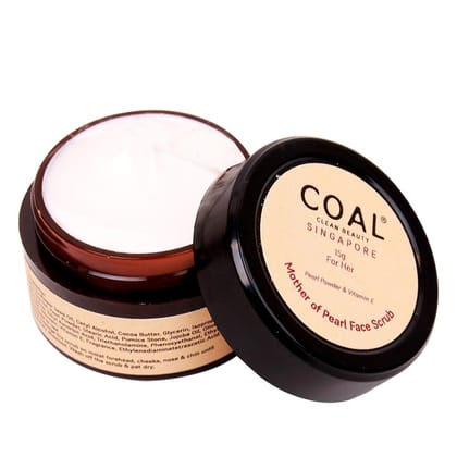 COAL Clean Beauty Mother of Pearl Face Scrub with Pearl Powder & Vitamin E | Exfoliates, Removes Dead Skin & Renews| Women | All Skin Types | 15g