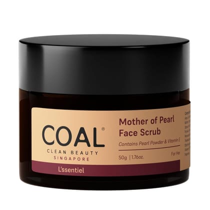 COAL Clean Beauty Mother of Pearl Face Scrub with Pearl Powder & Vitamin E | Exfoliates, Removes Dead Skin & Renews| Women | All Skin Types | 50g