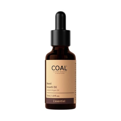 COAL Clean Beauty Beard Growth Oil with Jojoba & Argan Oil | Makes Patchy Beard Thicker, Denser & Voluminous | Men | All Beard Types | 30ml