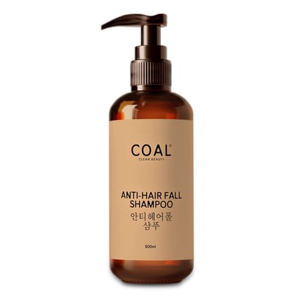 COAL Clean Beauty Anti-Hair Fall Shampoo with Aloe Vera Gel & Vitamin B5 | Deeply Cleanses, Reduces Hairfall & Adds Shine | Men & Women | All Hair Types | 500ml