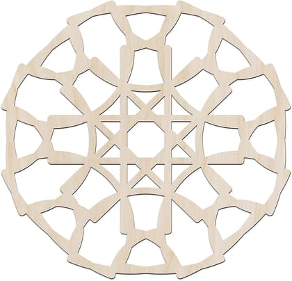 Haoser Mandala Wooden Wall Art, Whirl Look Lattice Abstarct Geometric, Birch Wood Plywood Rustic Wall Art Accent for Hallway Bedroom Living Room Cafes and Offices (Mandala Design-28_30CM)