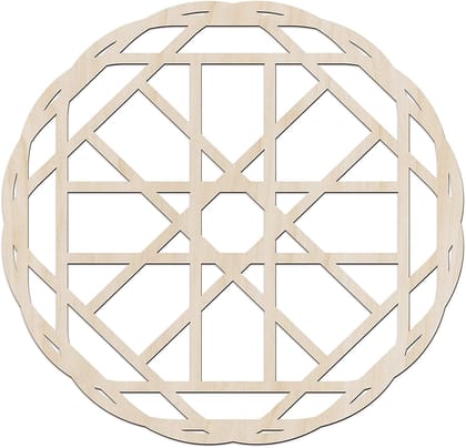 Haoser Mandala Wooden Wall Art, Whirl Look Lattice Abstarct Geometric, Birch Wood Plywood Rustic Wall Art Accent for Hallway Bedroom Living Room Cafes and Offices (Mandala Design-19_30CM)