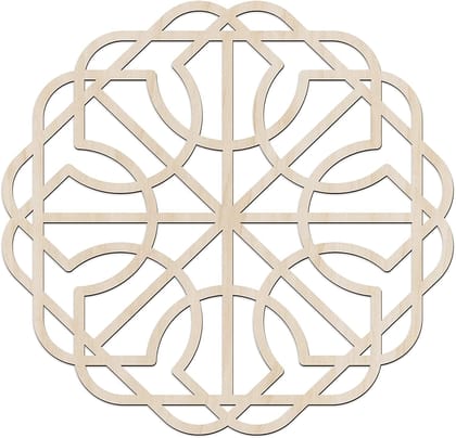 Haoser Mandala Wooden Wall Art, Whirl Look Lattice Abstarct Geometric, Birch Wood Plywood Rustic Wall Art Accent for Hallway Bedroom Living Room Cafes and Offices (Mandala Design-16_30CM)