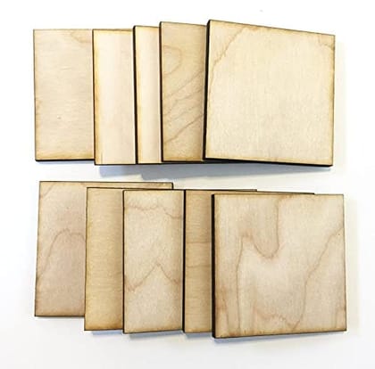 Haoser 10 Pieces Unfinished Crafts 10" Inch Wood Square, Holiday Craft Supplies, Wood Shape Sheets, Crafting Shapes