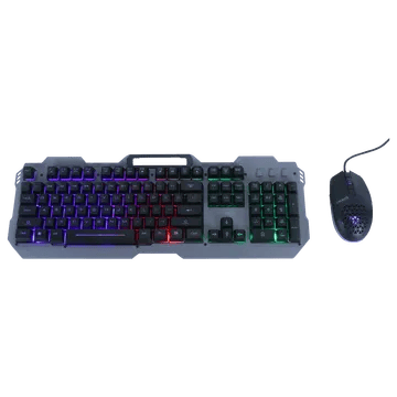 Croma Wired Gaming Keyboard & Mouse Combo (104 Keys, 7200 DPI, Ergonomic Design, Black)