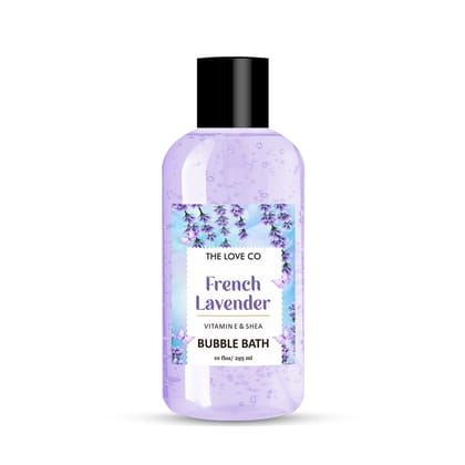 THE LOVE CO Lavender Bubble Bath - Aromatherapy Soap and Bath Oil with Epsom Salt for Dry Skin - Moisturizing and Soothing - Suitable for All Ages - Luxury Bubble Bath for Self-Care - 295Ml