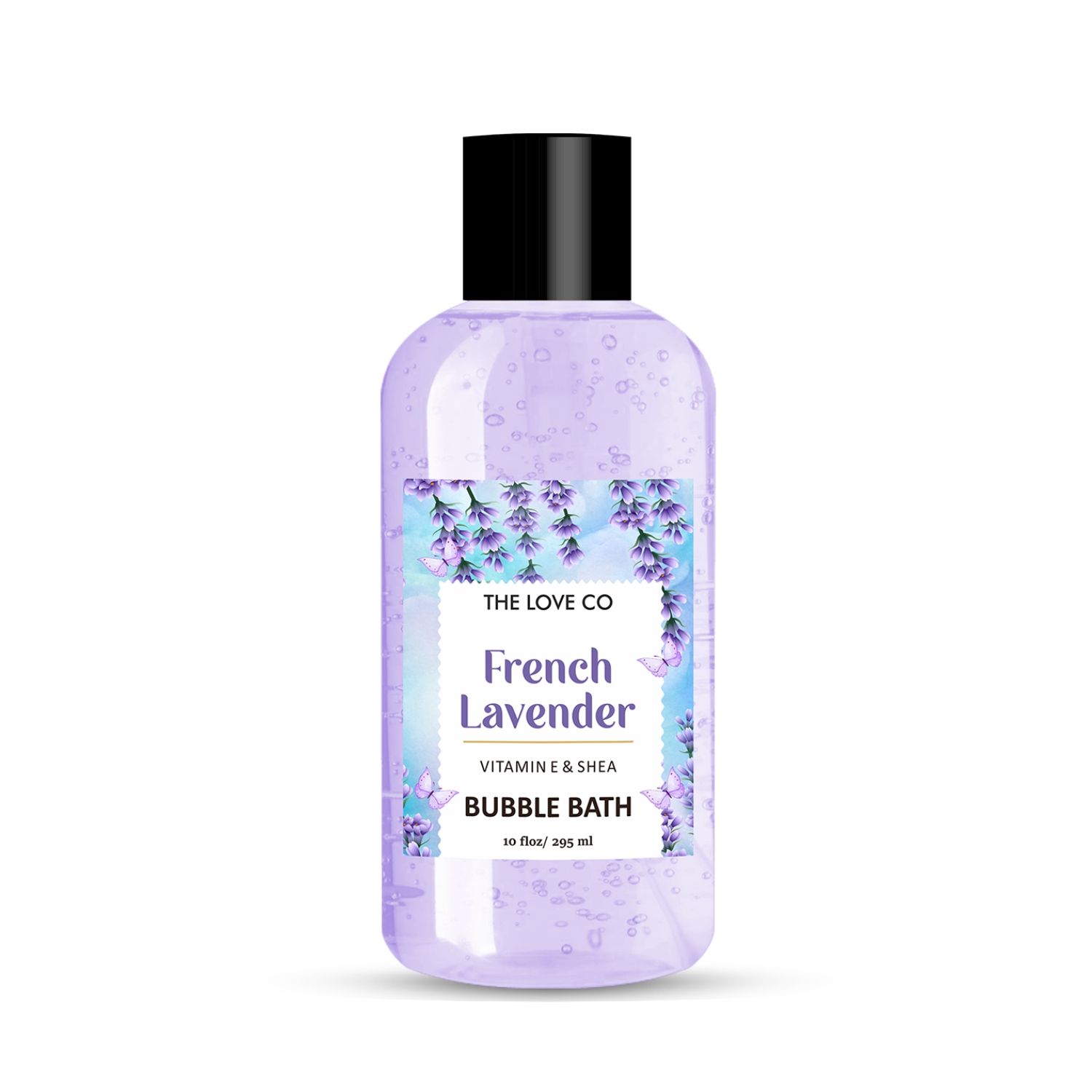 THE LOVE CO Lavender Bubble Bath - Aromatherapy Soap and Bath Oil with Epsom Salt for Dry Skin - Moisturizing and Soothing - Suitable for All Ages - Luxury Bubble Bath for Self-Care - 295Ml