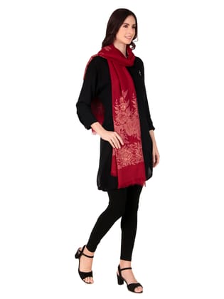 Toosh Moda Women's Embellished Beautiful Ethnic Winter Wear jacquard Shawls (Maroon 70*200)