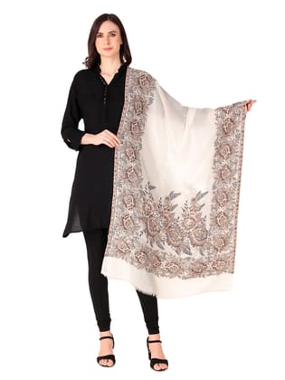 Toosh Moda Women's Embellished Beautiful Ethnic Winter Wear jacquard Shawls (Cream 70*200)