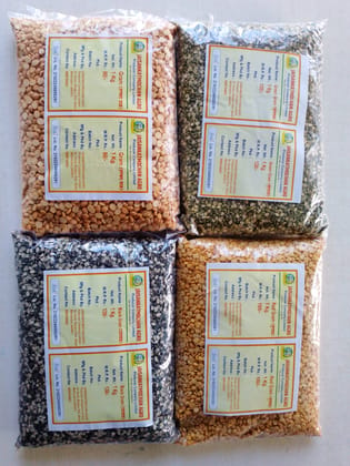 Gift Pack of 4 (Black gram,green gram,Tur dal,Bengal gram)