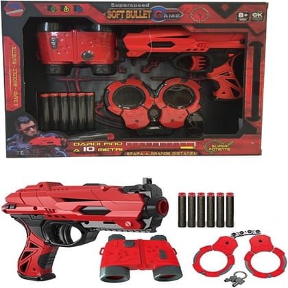 KTRS ENTERPRISE bullet guns safe Shooting Game Red toys Hand Shot Blaster Dart Foam Mini Pistol Air Gun Weapons Toys