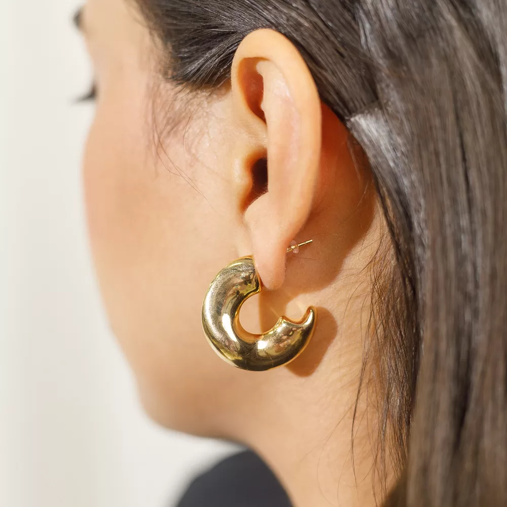 Golden Radiance Half-Hoop Earrings