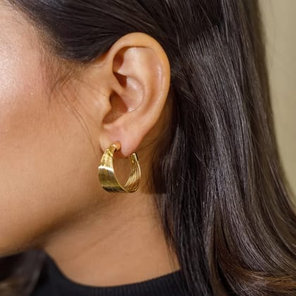 Gold-Plated Brass Hoop Earrings