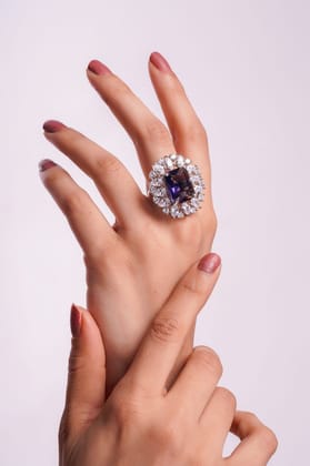 Blue Radiance: Cubic Zirconia Cocktail Ring