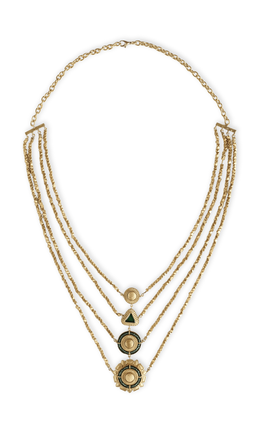 The Stunning Sehr Necklace – Handmade Gold Jewelry with Three Elegant Stones Online