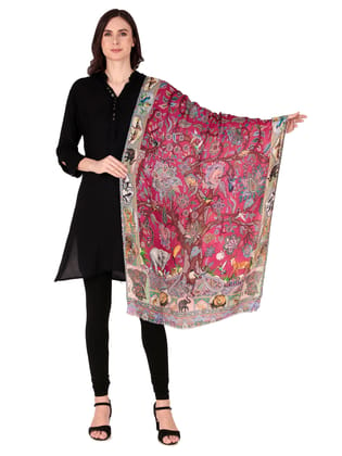 Toosh Moda Women's Embellished Beautiful Ethnic Winter Wear Digital Print Shawls (Pink 70*200)