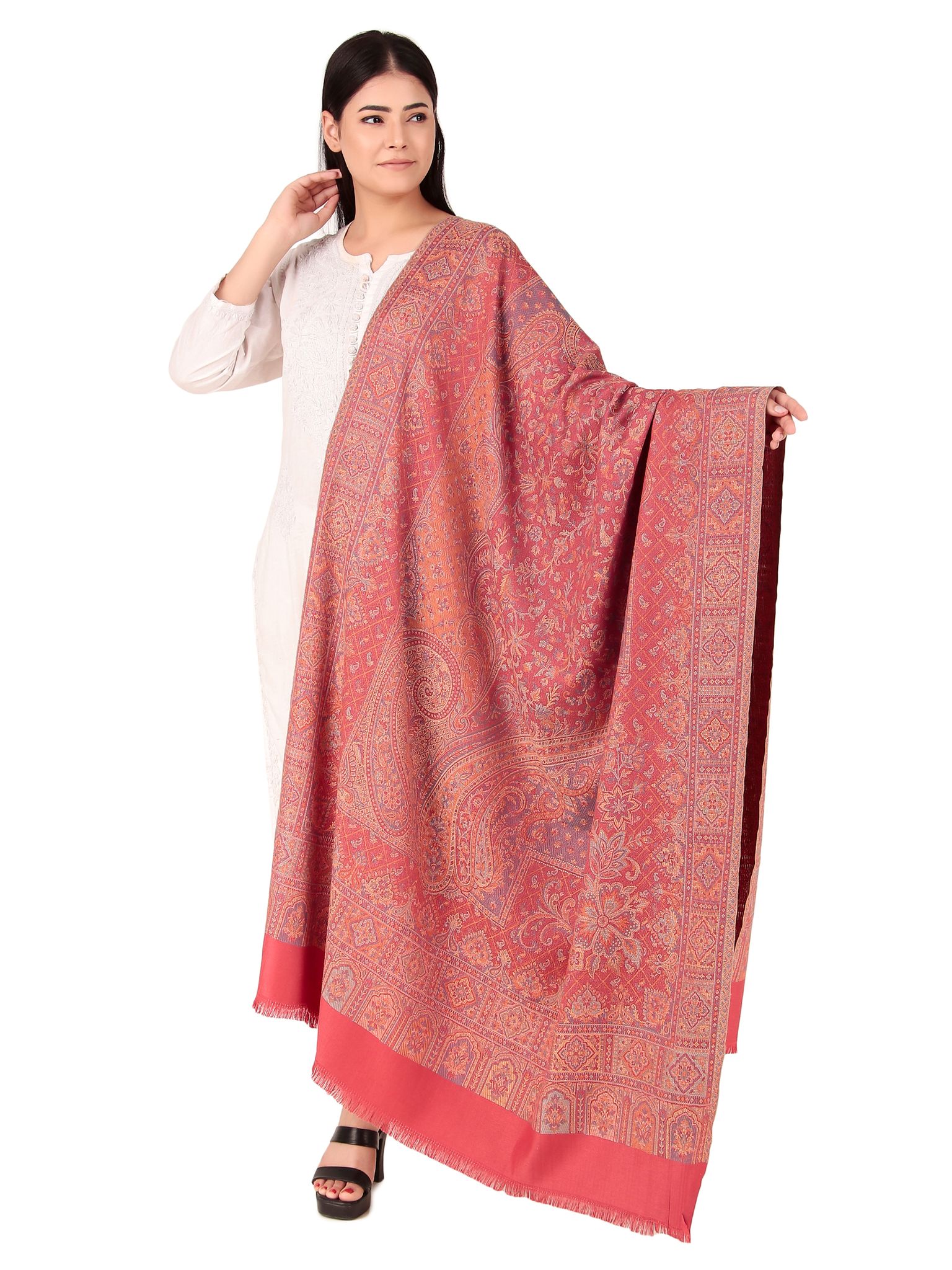 Toosh Moda Women's Embellished Beautiful Ethnic Winter Wear Kani Shawls (Pink 100*200)