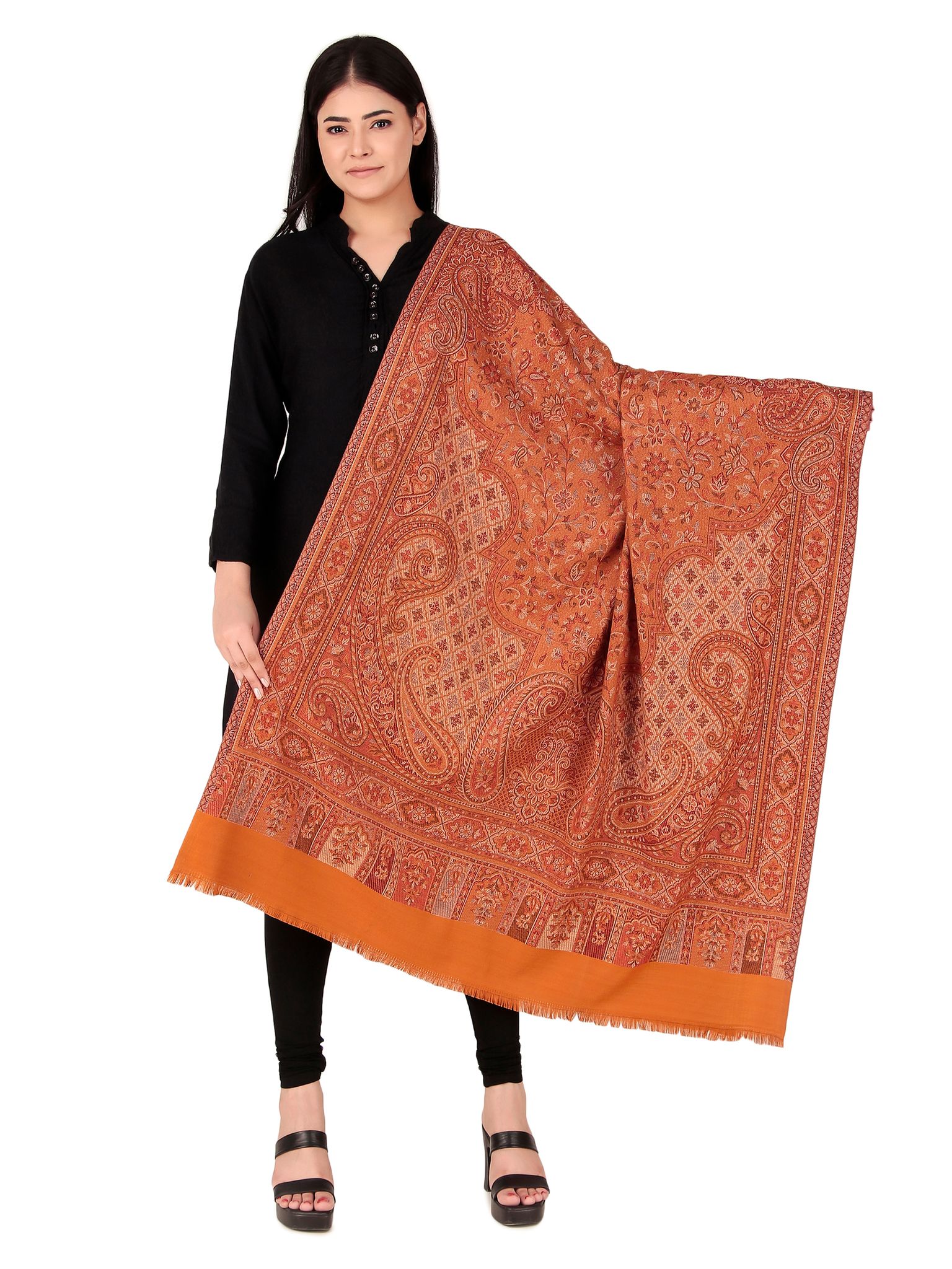 Toosh Moda Women's Embellished Beautiful Ethnic Winter Wear Kani Shawls (Mustard 100*200)