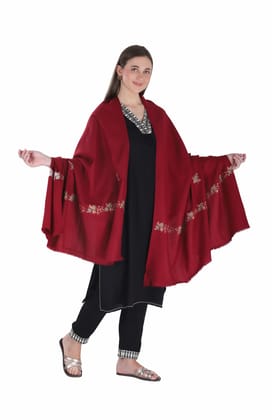 Toosh Moda Women's Embellished Beautiful Ethnic Winter Wear  Shawls (Maroon 100 * 200 )