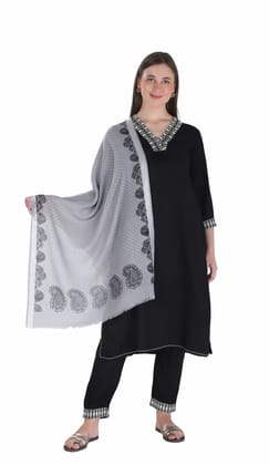 Toosh Moda Women's Embellished Beautiful Ethnic Winter Wear Shawls (Grey 60*180)