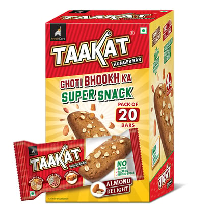 Taakat Hunger Bar - Almond Delight : Pack of 20 bars