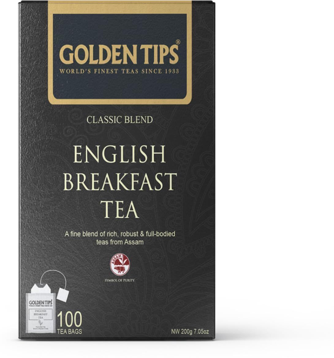 Golden Tips Classic Blend English Breakfast Teabags (200g, 100 Cups)