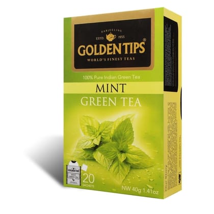 Golden Tips Pure Mint Green Tea 20 Sachets (30g, 20 Cups)