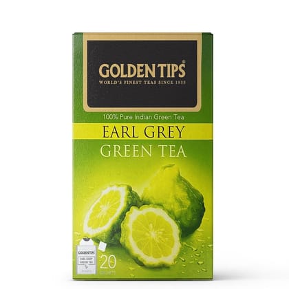 Golden Tips Pure Earl Grey Green Tea 20 Sachets (30g, 20 Cups)