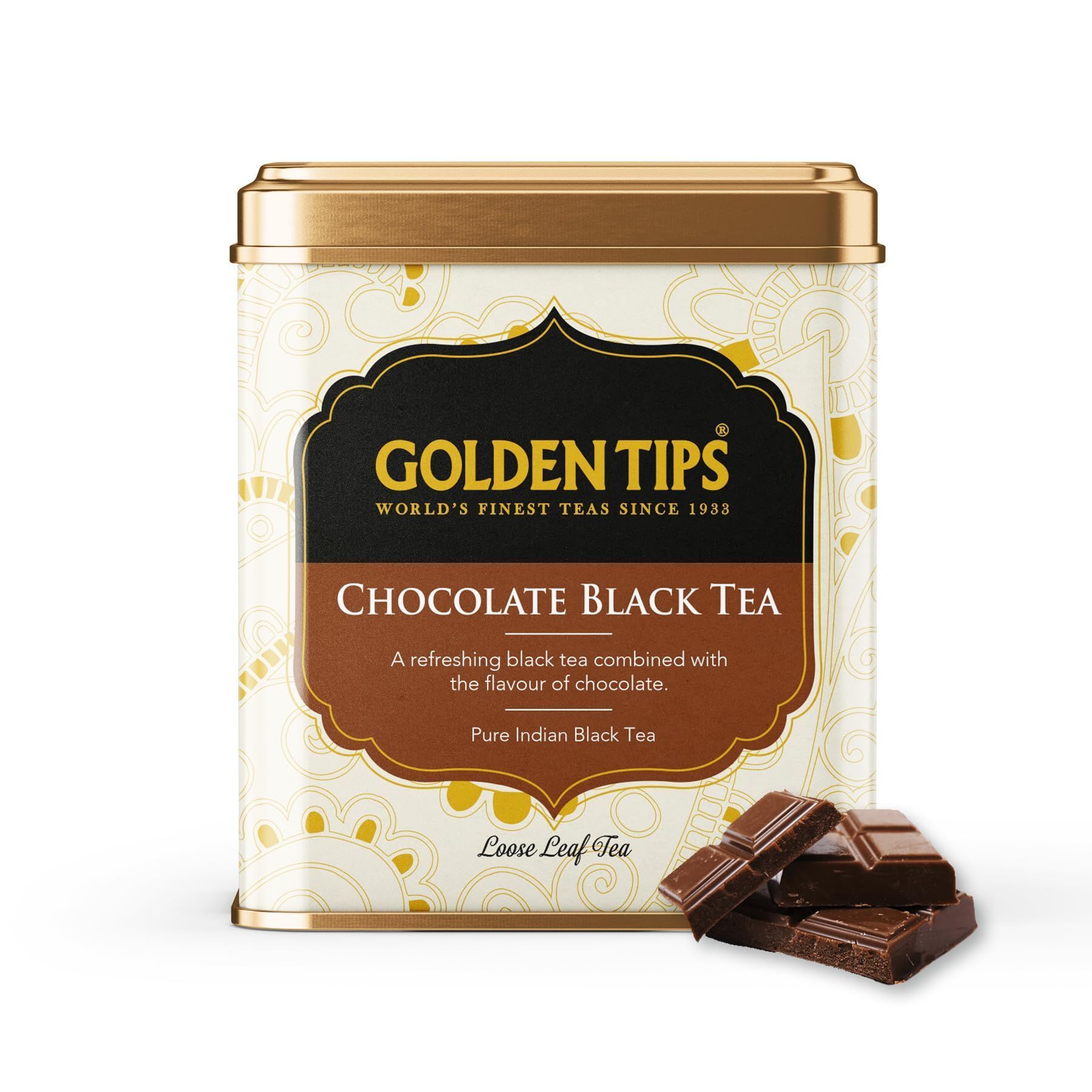 Golden Tips Full Leaf Black Tea Tin Can Chocolate Flavour (50 cups, 100 Gram )