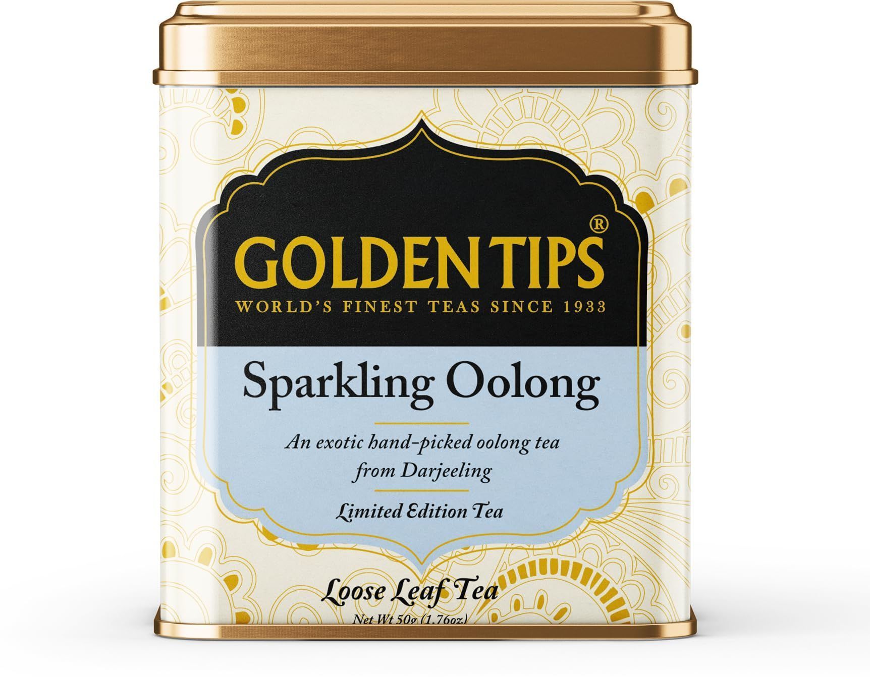 Golden Tips Healthy/ Natural Loose Leaves Sparkling Oolong Tea Tin can (50 Gram, 25 cups)