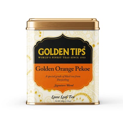 Golden Tips Orange Pekoe Black Tea Loose Leaves Tin can (100 Gram, 50 cups)