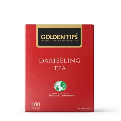 Golden Tips Pure Darjeeling Black Tea Bags (100 Bags, 200 Gram)