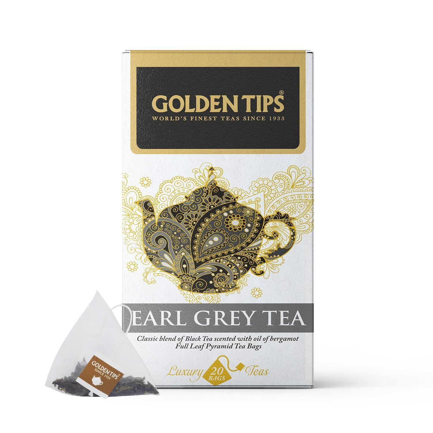 Golden Tips Darjeeling Pyramid Earl Grey Tea Bag (20 cups, 40 Gram )