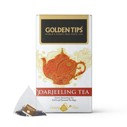 Golden Tips Darjeeling Pyramid Black Tea bag (20 Tea Bags, 40 Grams)