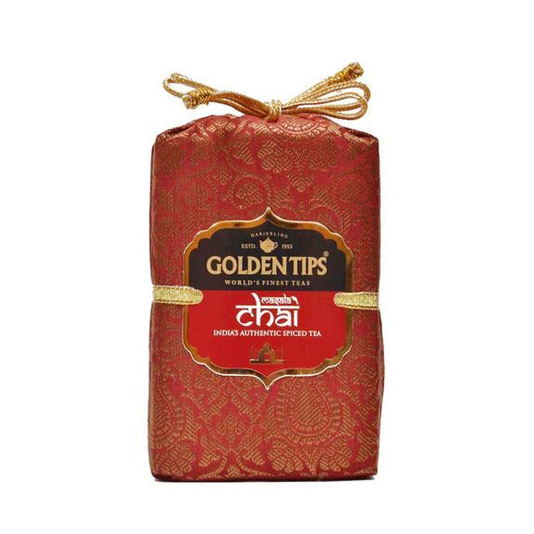 Golden Tips Spice Tea India's Masala CTC Loose Leaves Brocade Bag (200 Gram , 100 cups)