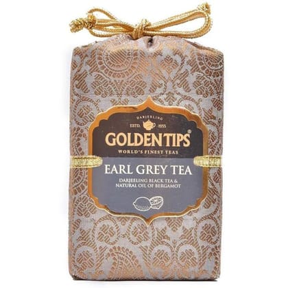 Golden Tips -Darjeeling Earl Grey Loose Leaves Black Tea Brocade Bag (100 Gram , 50 cups)