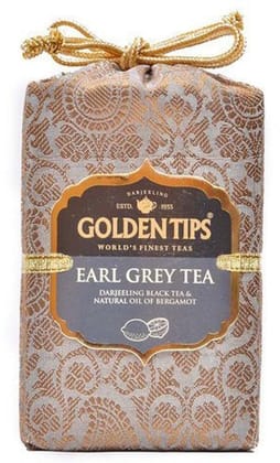 Golden Tips -Darjeeling Earl Grey Loose Leaves Black Tea Brocade Bag (200 Gram 100 cups)