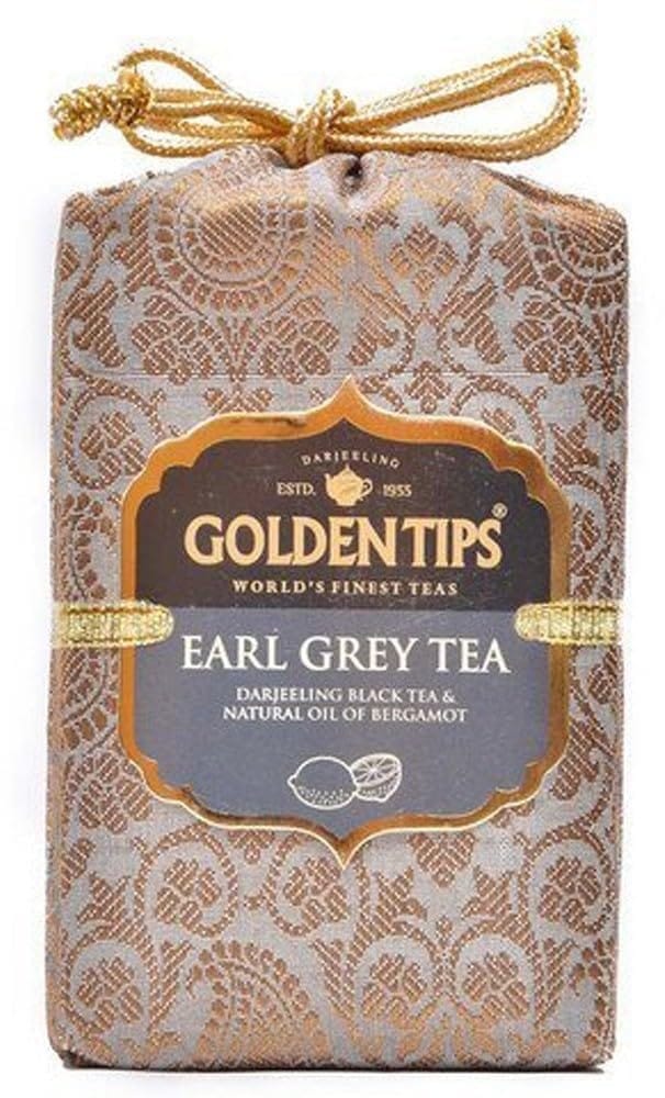 Golden Tips -Darjeeling Earl Grey Loose Leaves Black Tea Brocade Bag (200 Gram 100 cups)