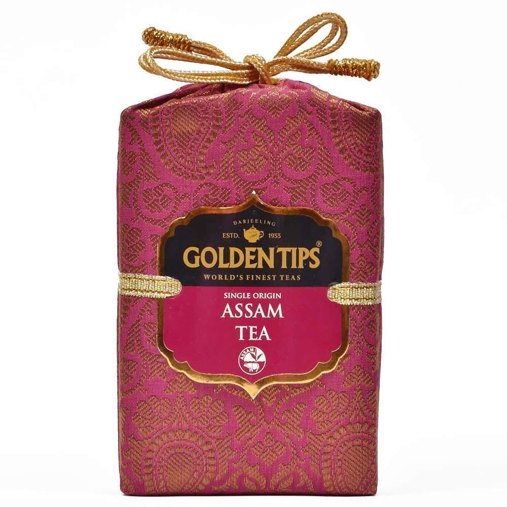 Golden Tips Pure Assam Loose Leaf Black Tea Brocade Bag (50 cups, 100 Gram )