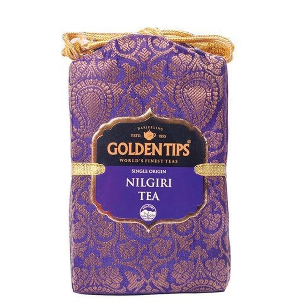 Golden Tips Nilgiri Black Tea Loose Leaves Brocade Bag (100 Gram , 50 cups)