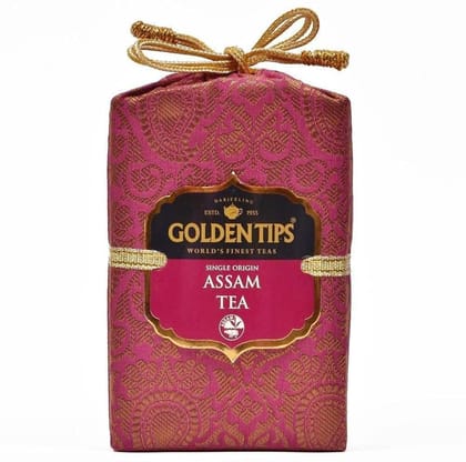 Golden Tips Pure Assam Black Tea Loose Leaf Brocade Bag (200 Gram , 100 cups)